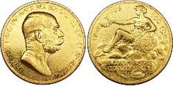 100 Corona Австро-Венгрия (1867-1918) Золото Франц Иосиф I (1830 - 1916)