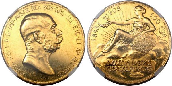 100 Corona 奥匈帝国 (1867 - 1918) 金 弗朗茨·约瑟夫一世 (1830 - 1916)
