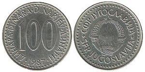 100 Dinar Socialist Federal Republic of Yugoslavia (1943 -1992) Copper/Zinc 