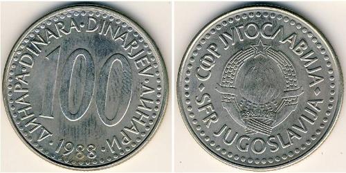 100 Dinaro República Federativa Socialista de Yugoslavia (1943 -1992) Níquel/Cobre/Zinc 