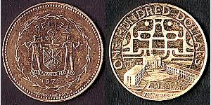 100 Dollar Belize (1981 - ) Gold 