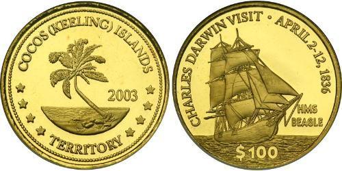 100 Dollar Cocos (Keeling) Islands Gold 