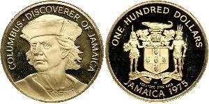 100 Dollar Jamaica (1962 - ) Gold Christopher Columbus (1451 - 1506)