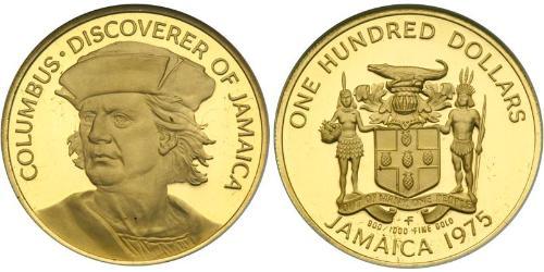 100 Dollar Jamaica (1962 - ) Gold Christopher Columbus (1451 - 1506)