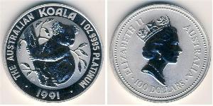 100 Dollar Australien (1939 - ) Platin 