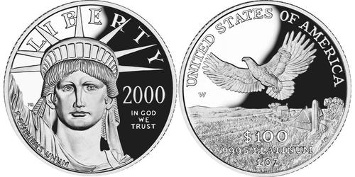 100 Dollar Vereinigten Staaten von Amerika (1776 - ) Platin 
