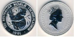 100 Dollar Australie (1939 - ) Platine 