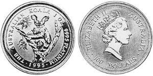 100 Dollar Australie (1939 - ) Platine 