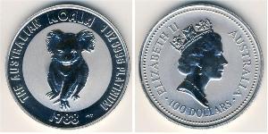 100 Dollar Australia (1939 - ) Platinum 