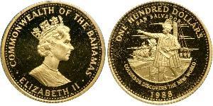 100 Dollar Bahamas 金 伊丽莎白二世 (1926-2022)