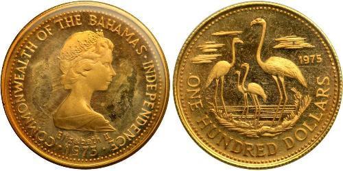 100 Dollar Bahamas 金 伊丽莎白二世 (1926-2022)