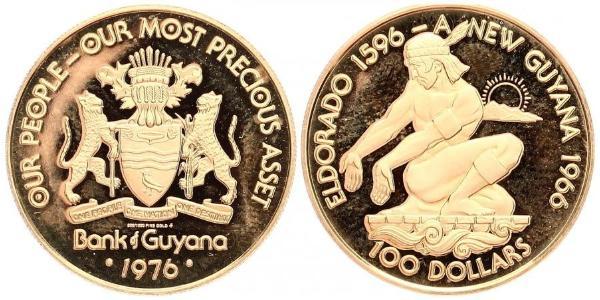 100 Dollar Guyana 金 