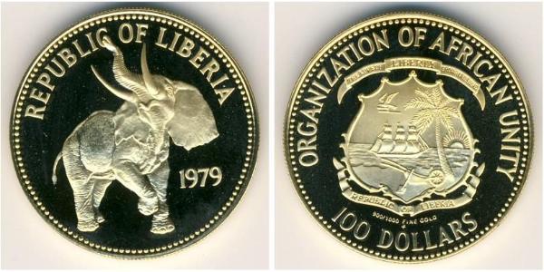 100 Dollar Liberia 金 