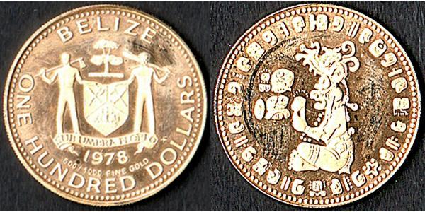 100 Dollar 伯利兹 金 