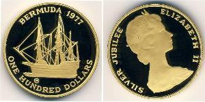 100 Dollar 百慕大 金 伊丽莎白二世 (1926-2022)