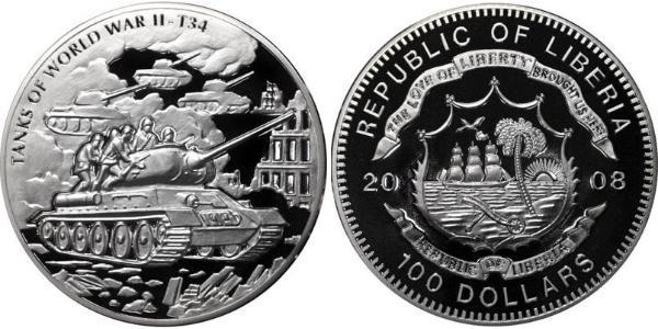 100 Dollar Liberia 銀 