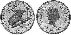 100 Dollaro Australia (1939 - ) Platino Elisabetta II (1926-2022)