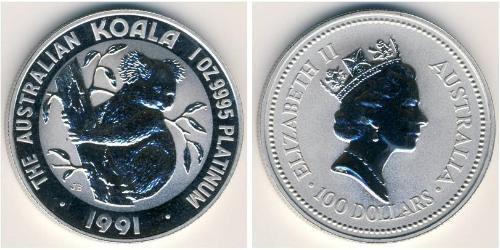 100 Dollaro Australia (1939 - ) Platino 