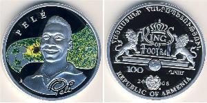 100 Dram Armenia (1991 - ) Argento 