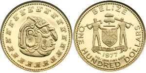 100 Dólar Belice (1981 - ) Oro 