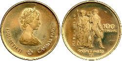 100 Dólar Canadá Oro Isabel II (1926-2022)