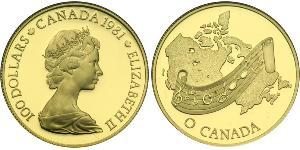 100 Dólar Canadá Oro Isabel II (1926-2022)
