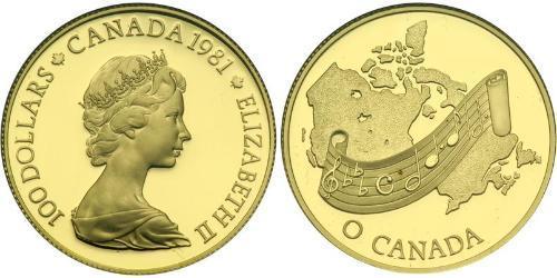 100 Dólar Canadá Oro Isabel II (1926-2022)