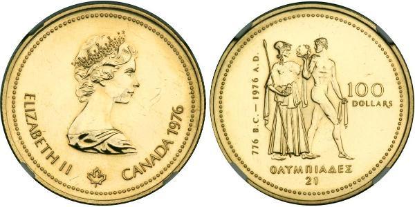 100 Dólar Canadá Oro Isabel II (1926-2022)