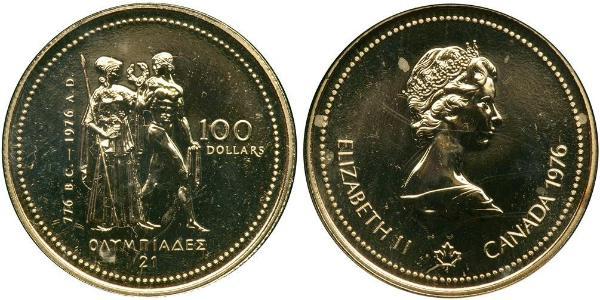 100 Dólar Canadá Oro Isabel II (1926-2022)