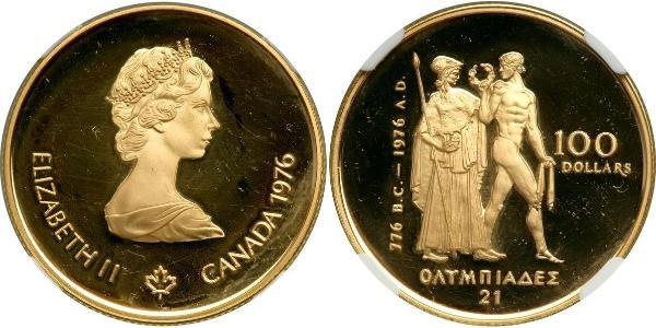 100 Dólar Canadá Oro Isabel II (1926-2022)