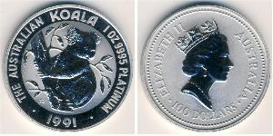 100 Dólar Australia (1939 - ) Platino 