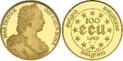 100 Ecu Belgique Or 