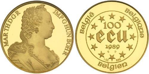 100 Ecu Belgio Oro 