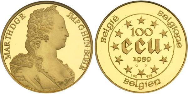 100 Ecu Belgio Oro 