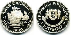 100 Escudo Portogallo (1975 - ) Argento 
