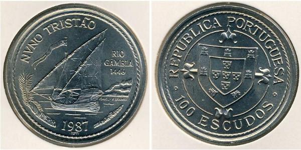 100 Escudo Portogallo (1975 - ) Argento 