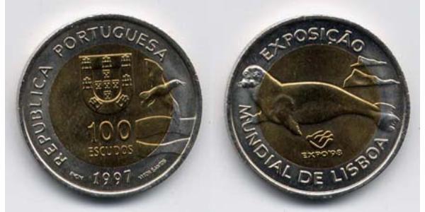 100 Escudo 葡萄牙 Bimetal 