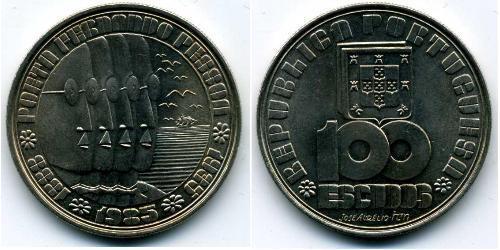 100 Escudo Portuguese Republic (1975 - ) Copper/Nickel 