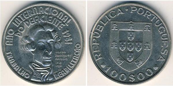 100 Escudo Republica Portuguesa (1975 - ) Kupfer/Nickel 