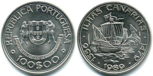 100 Escudo Republica Portuguesa (1975 - ) Kupfer/Nickel 