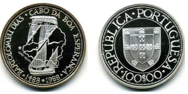 100 Escudo Republica Portuguesa (1975 - ) Silber 