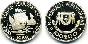 100 Escudo Portuguese Republic (1975 - ) Silver 