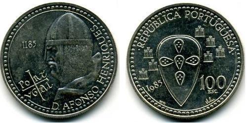 100 Escudo Portuguese Republic (1975 - ) Silver 