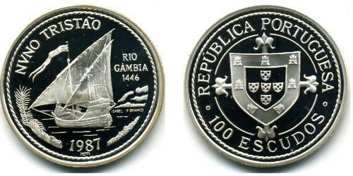 100 Escudo Portuguese Republic (1975 - ) Silver 