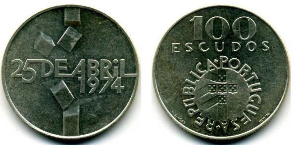 100 Escudo Portuguese Republic (1975 - ) Silver 