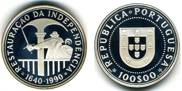 100 Escudo 葡萄牙 銀 