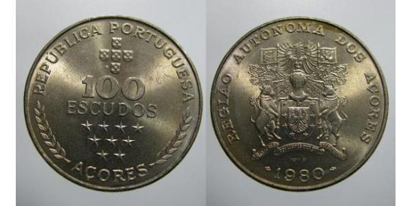100 Escudo 亚速尔群岛 銅/镍 