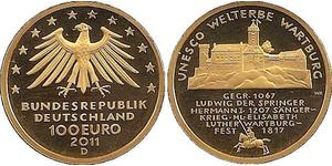 100 Euro Repubblica Federale di Germania (1990 - ) Oro 