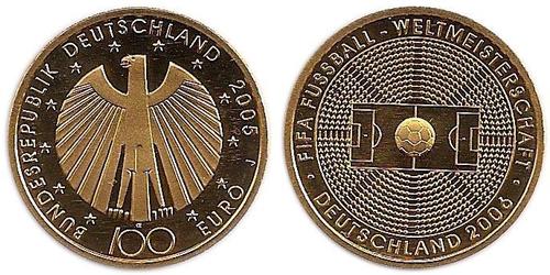 100 Euro Repubblica Federale di Germania (1990 - ) Oro 
