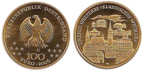 100 Euro Repubblica Federale di Germania (1990 - ) Oro 